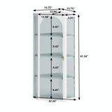 Four-Tier Wall-Mounted Corner Cabinet with Glass Door Storage