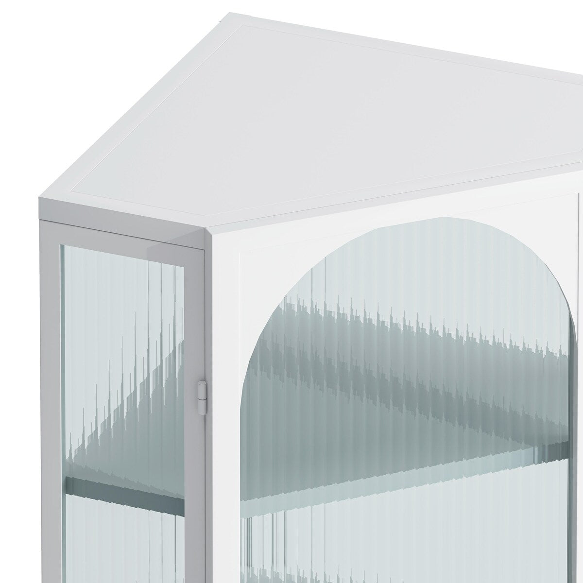Four-Tier Wall-Mounted Corner Cabinet with Glass Door Storage