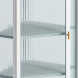 Four-Tier Wall-Mounted Corner Cabinet with Glass Door Storage
