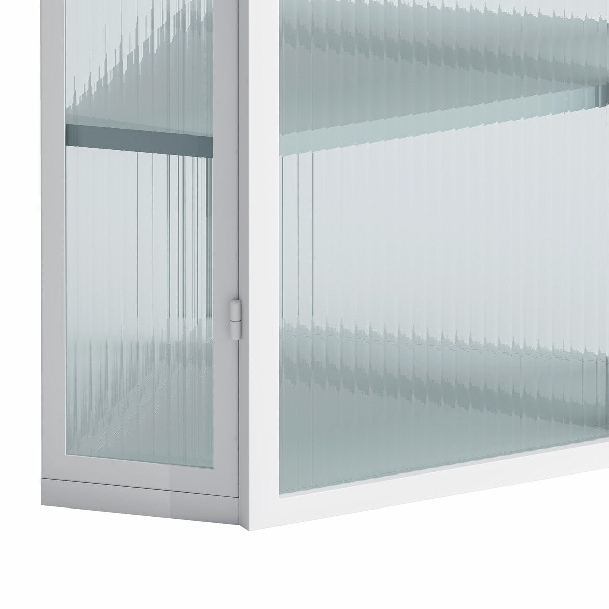Four-Tier Wall-Mounted Corner Cabinet with Glass Door Storage