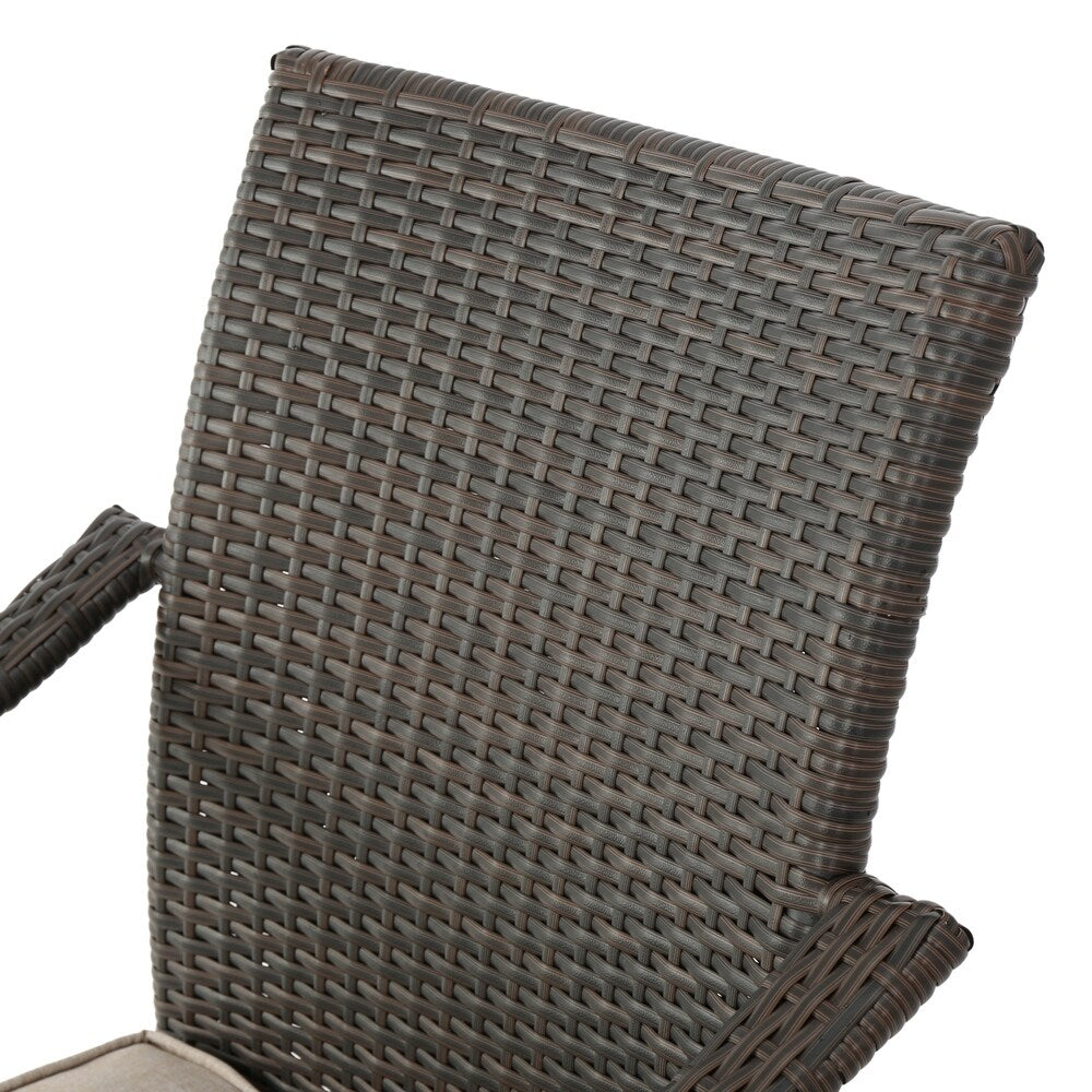 Fowler Outdoor 8 Seater Wood and Wicker Dining Set by Christopher Knight Home