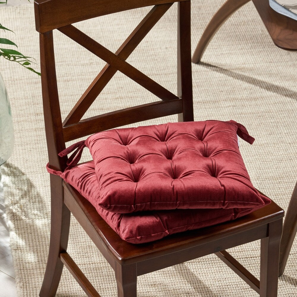 Foxhall Tufted Velvet Dining Chair Cushions (Set of 2) by Christopher Knight Home