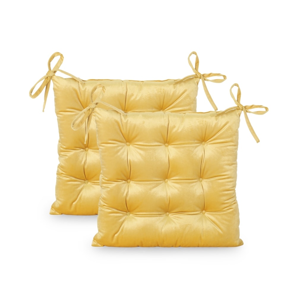 Foxhall Tufted Velvet Dining Chair Cushions (Set of 2) by Christopher Knight Home