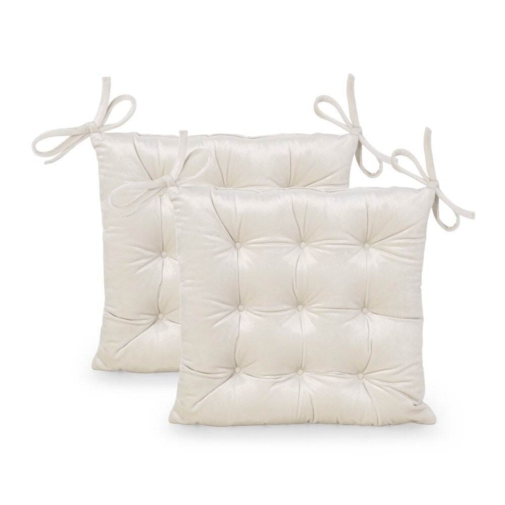 Foxhall Tufted Velvet Dining Chair Cushions (Set of 2) by Christopher Knight Home