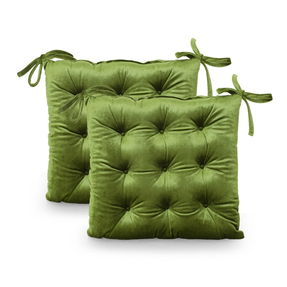Foxhall Tufted Velvet Dining Chair Cushions (Set of 2) by Christopher Knight Home