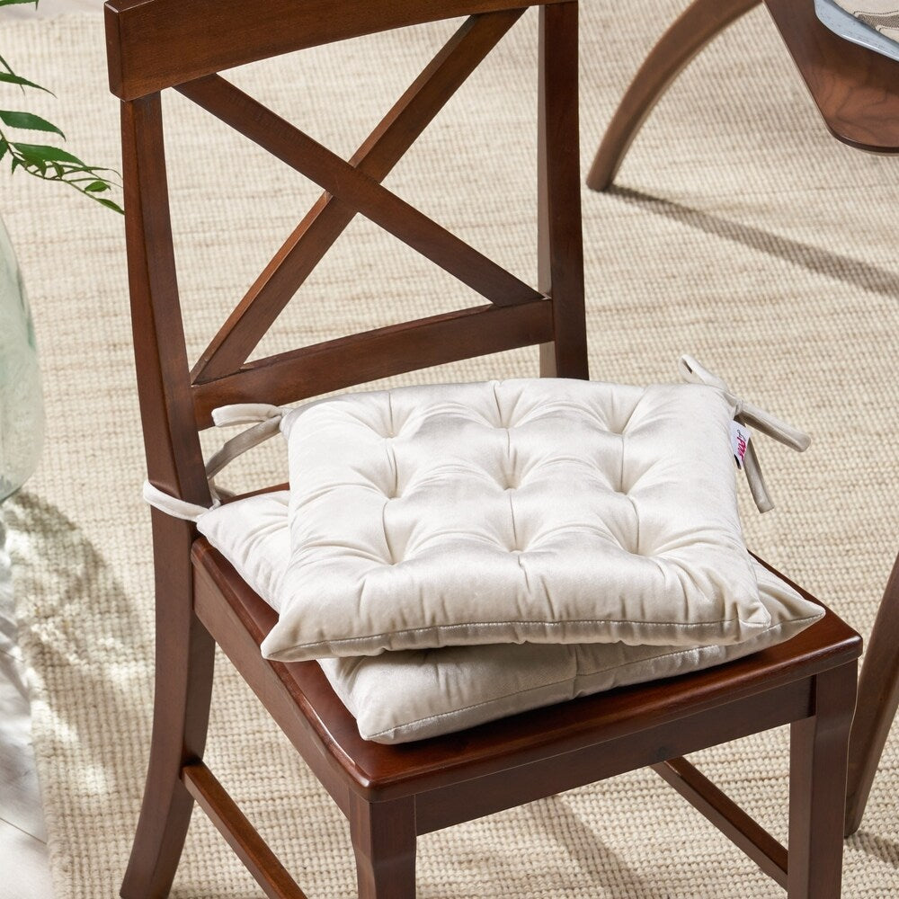 Foxhall Tufted Velvet Dining Chair Cushions (Set of 2) by Christopher Knight Home