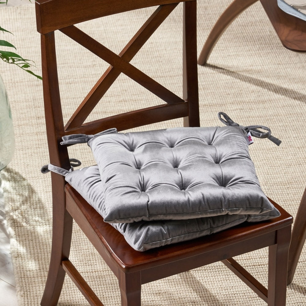 Foxhall Tufted Velvet Dining Chair Cushions (Set of 2) by Christopher Knight Home