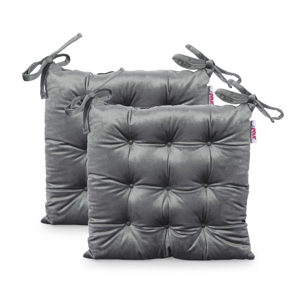 Foxhall Tufted Velvet Dining Chair Cushions (Set of 2) by Christopher Knight Home