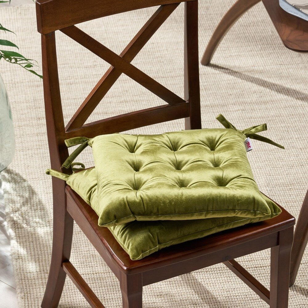 Foxhall Tufted Velvet Dining Chair Cushions (Set of 2) by Christopher Knight Home
