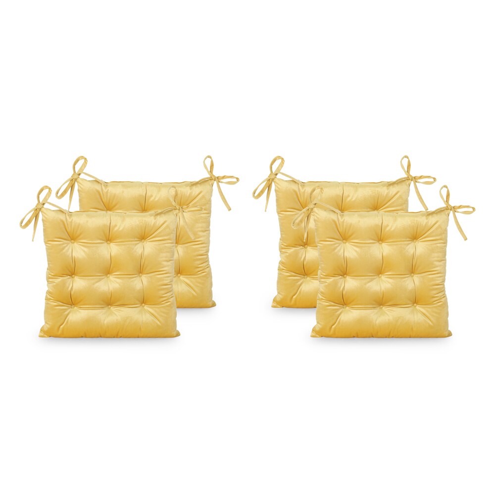 Foxhall Tufted Velvet Dining Chair Cushions (Set of 4) by Christopher Knight Home