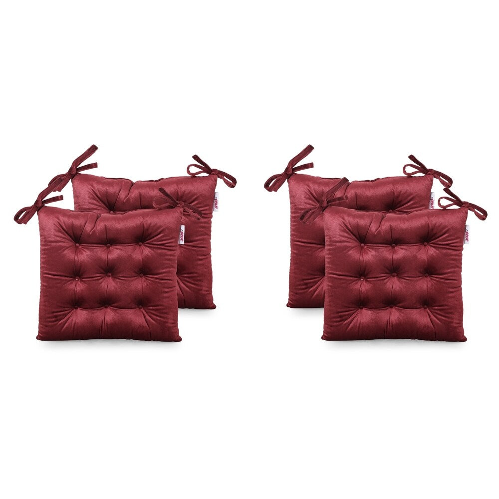 Foxhall Tufted Velvet Dining Chair Cushions (Set of 4) by Christopher Knight Home