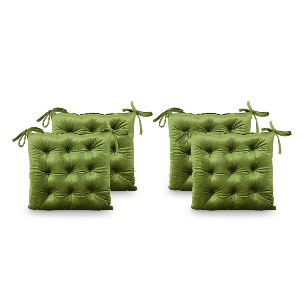 Foxhall Tufted Velvet Dining Chair Cushions (Set of 4) by Christopher Knight Home