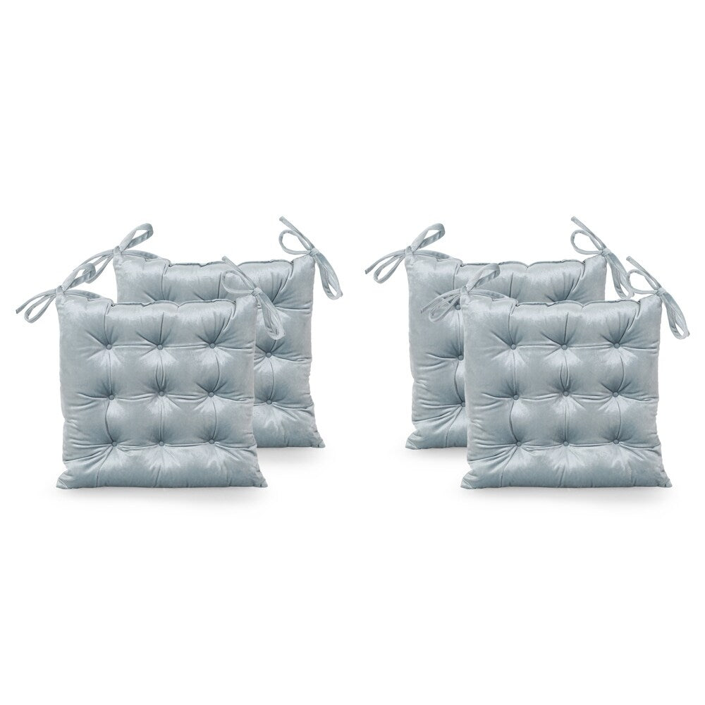 Foxhall Tufted Velvet Dining Chair Cushions (Set of 4) by Christopher Knight Home