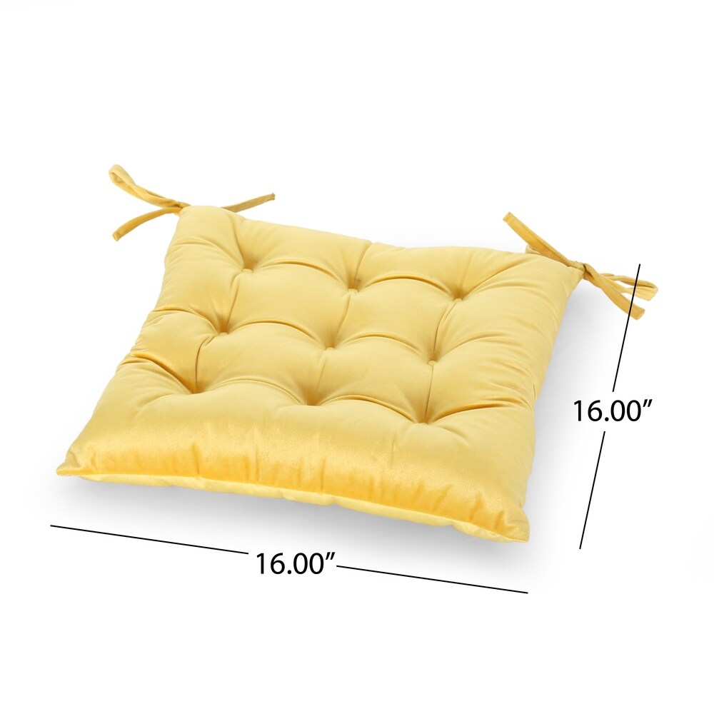 Foxhall Tufted Velvet Dining Chair Cushions (Set of 4) by Christopher Knight Home