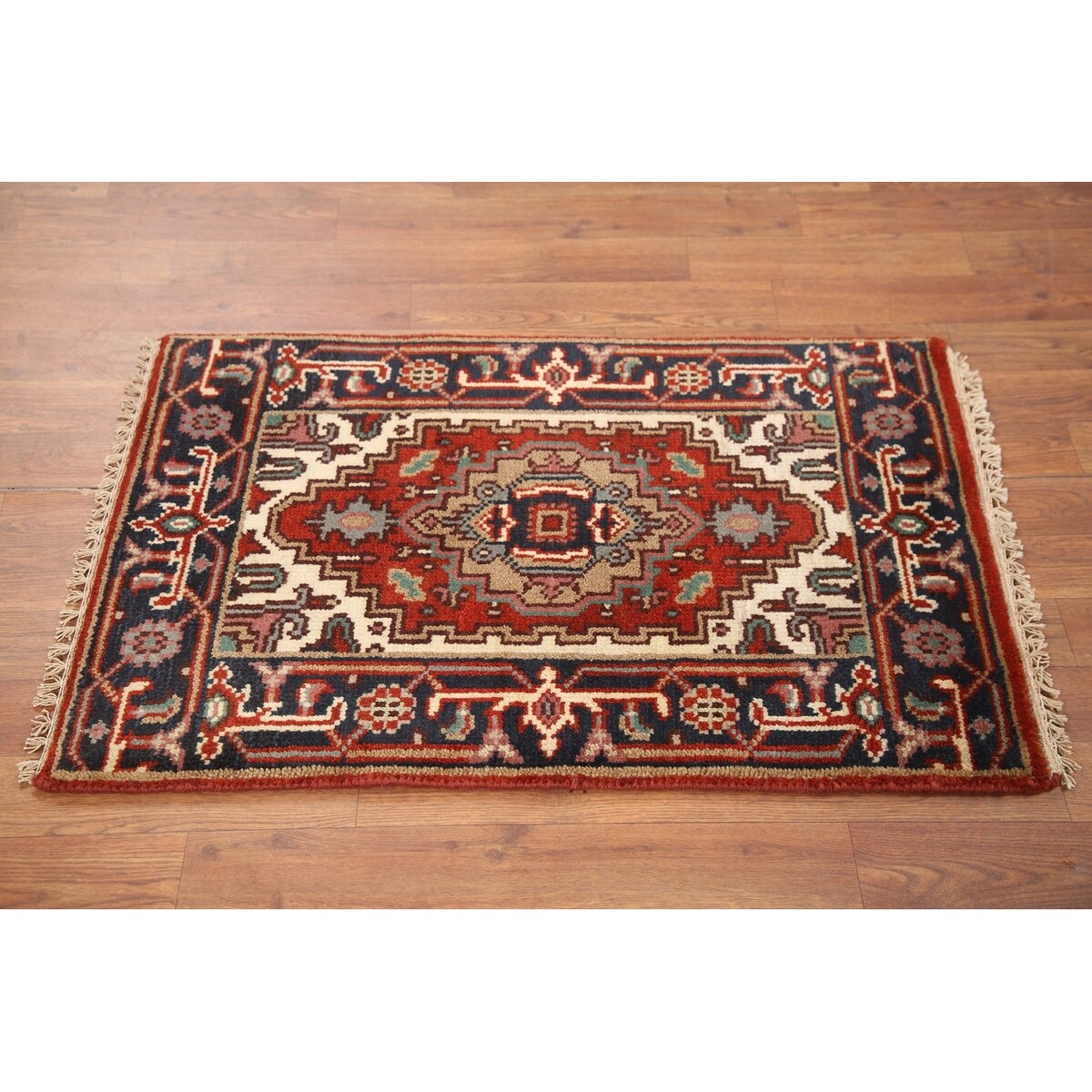 Foyer Size Heriz Serapi Oriental Area Rug Hand-knotted Wool Carpet - 2'0"x 3'0"