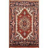 Foyer Size Heriz Serapi Oriental Area Rug Hand-knotted Wool Carpet - 2'0"x 3'0"