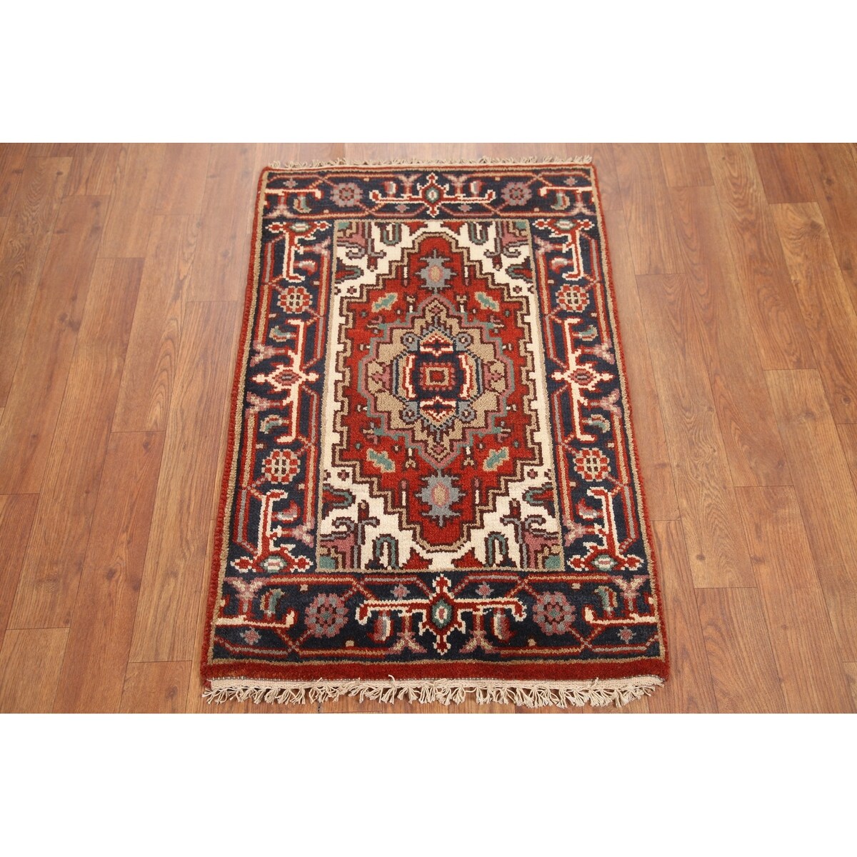 Foyer Size Heriz Serapi Oriental Area Rug Hand-knotted Wool Carpet - 2'0"x 3'0"