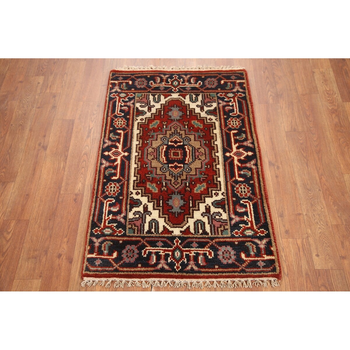 Foyer Size Heriz Serapi Oriental Area Rug Hand-knotted Wool Carpet - 2'0"x 3'0"