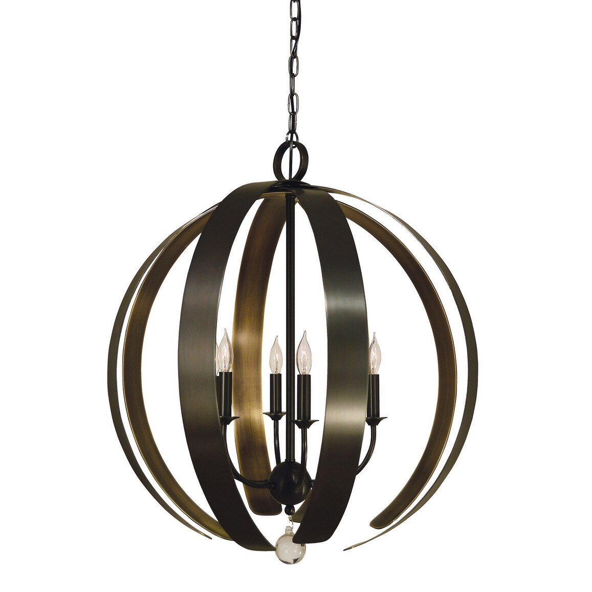 Framburg 4779 MB/HB Six Light Foyer Chandelier Venus Mahogany Bronze - Exact Size