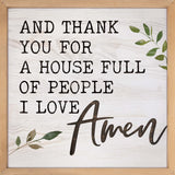 And Thank You For A House Full Of People I Love Amen Framed & Carved Art
