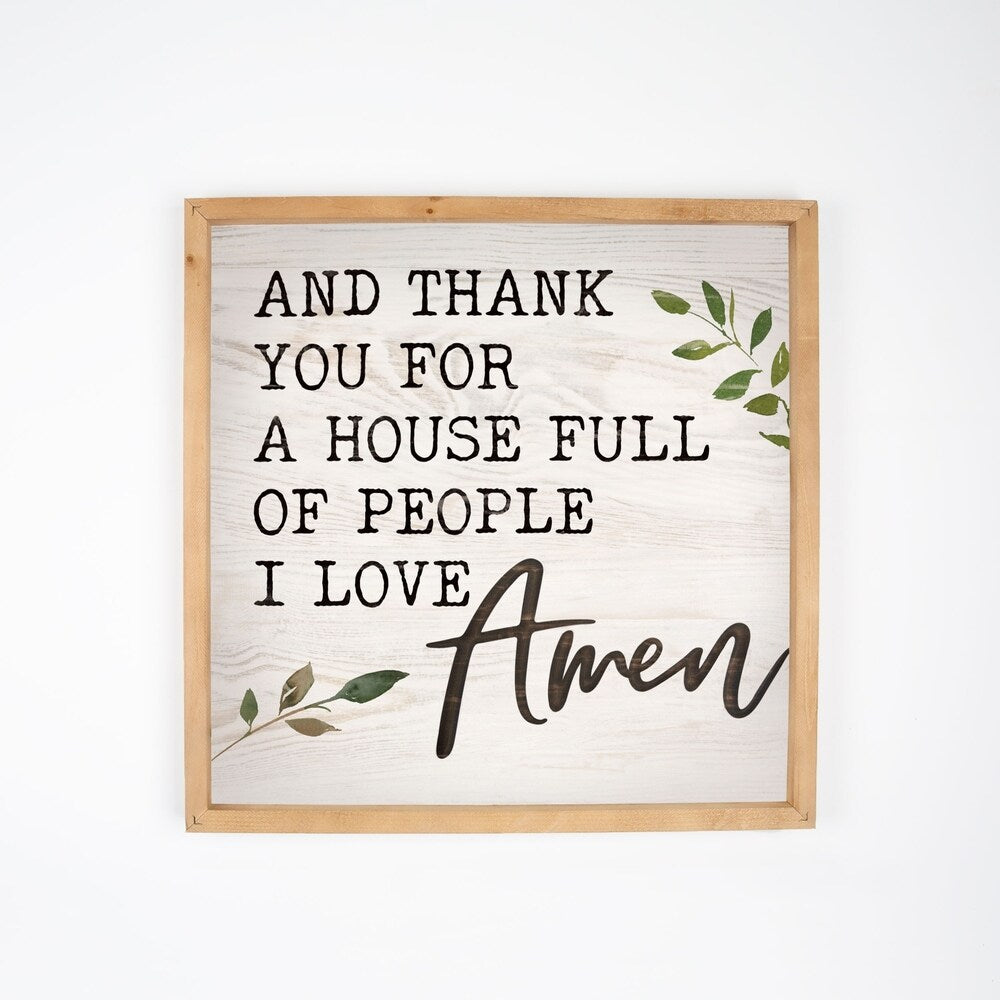 And Thank You For A House Full Of People I Love Amen Framed & Carved Art