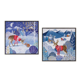 Framed Forest Friends Print (Set of 2) - 11.5 x 1 x 11.5
