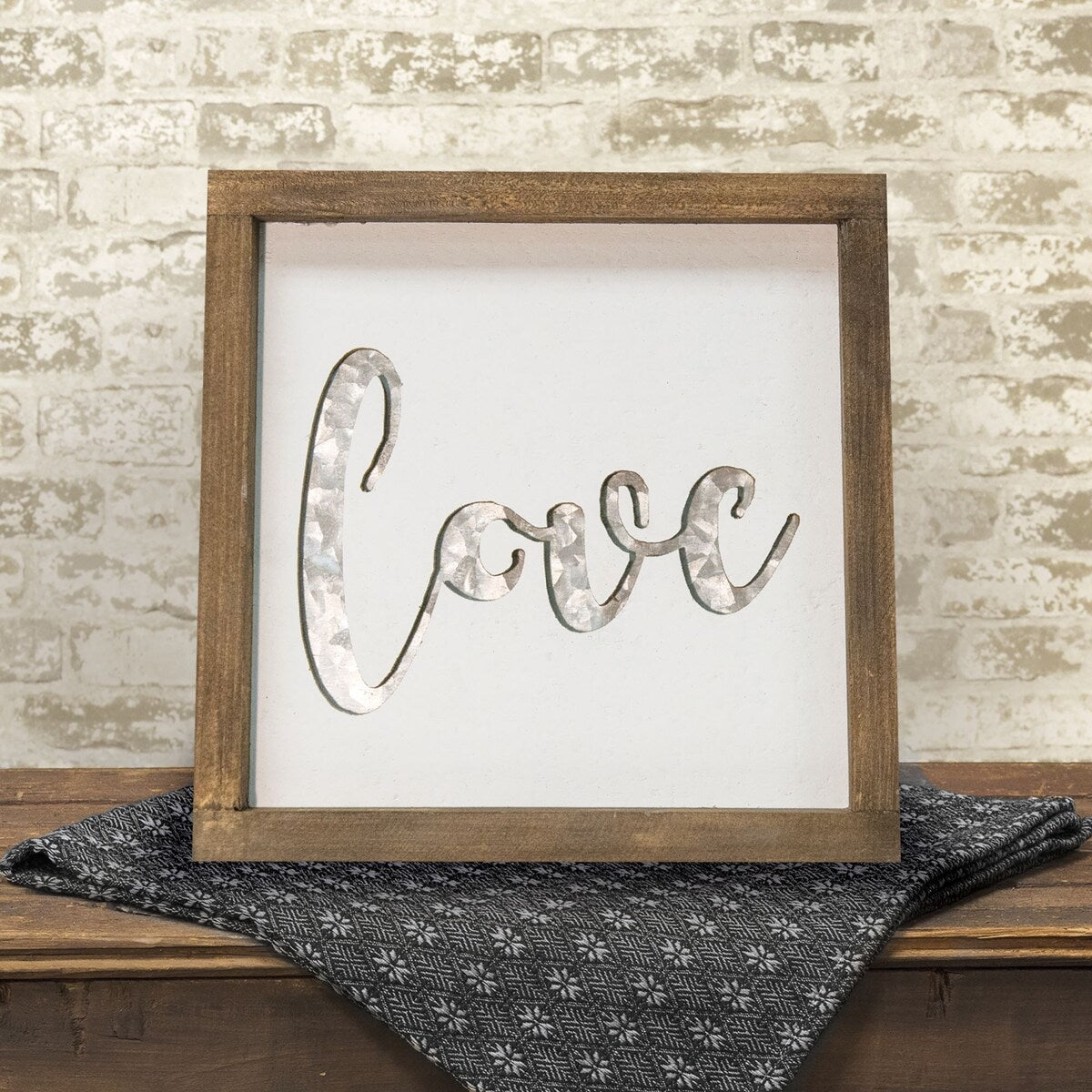 Framed Metal Cutout Love Sign