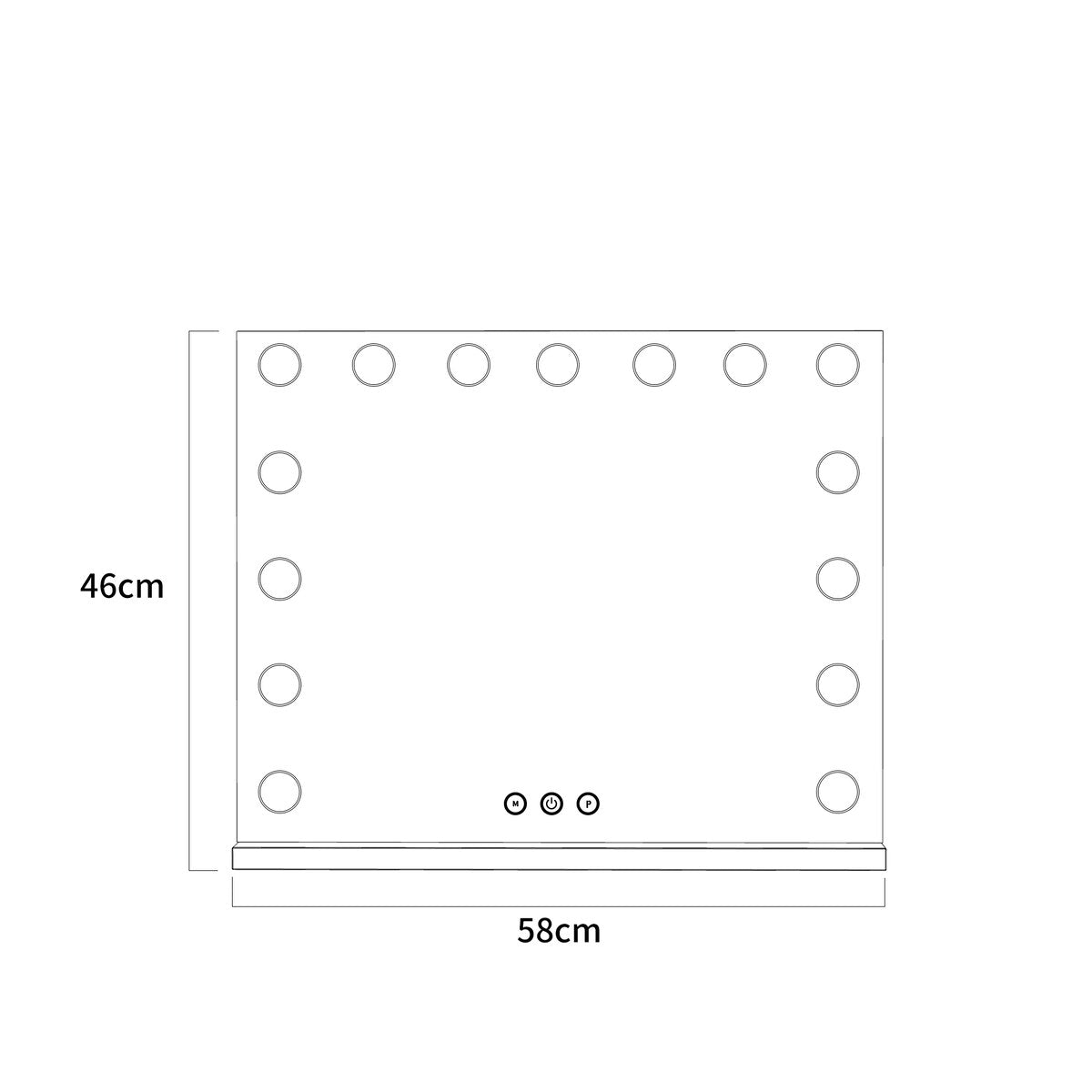 Frameless Modern Full White Metal Vanity Mirror with Lights and USB - 22.84" x 18.11"