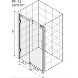 Frameless Shower Doors with Clear Tempered Glass