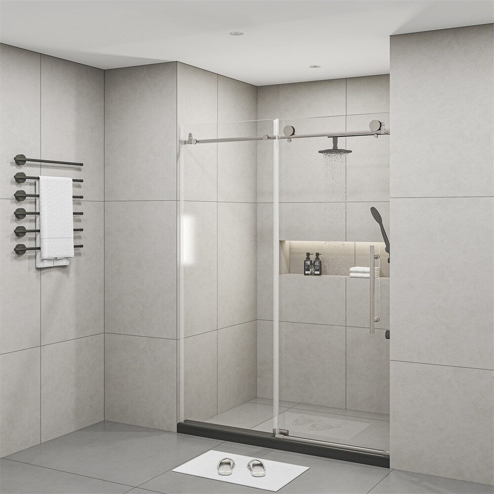 Frameless Shower Doors with Clear Tempered Glass