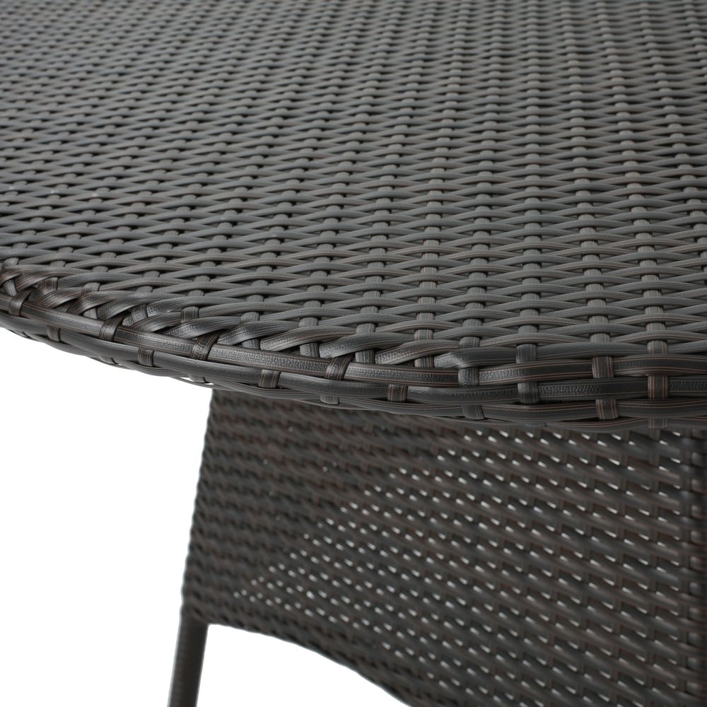 Franco Outdoor 5-piece Round Wicker Dining Set with Cushions & Umbrella Hole by Christopher Knight Home