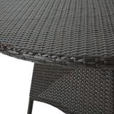 Franco Outdoor 5-piece Round Wicker Dining Set with Cushions & Umbrella Hole by Christopher Knight Home
