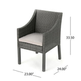 Franco Outdoor 5-piece Round Wicker Dining Set with Cushions & Umbrella Hole by Christopher Knight Home