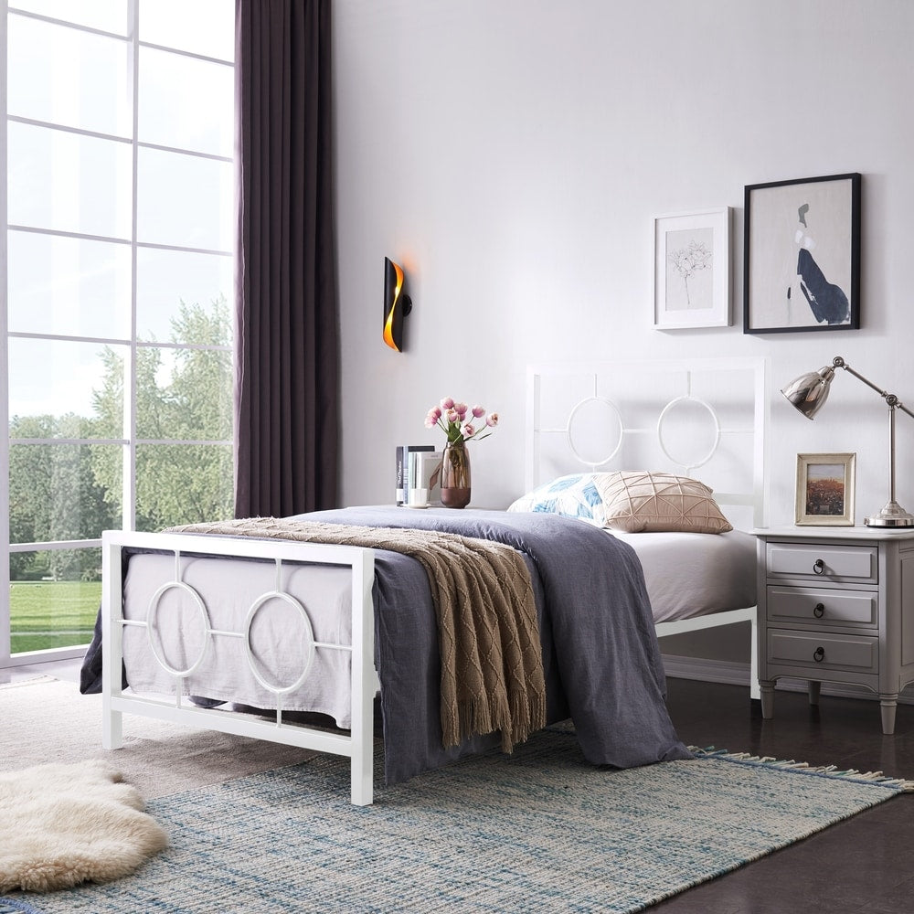 Francoise Modern Iron Twin Bed by Christopher Knight Home