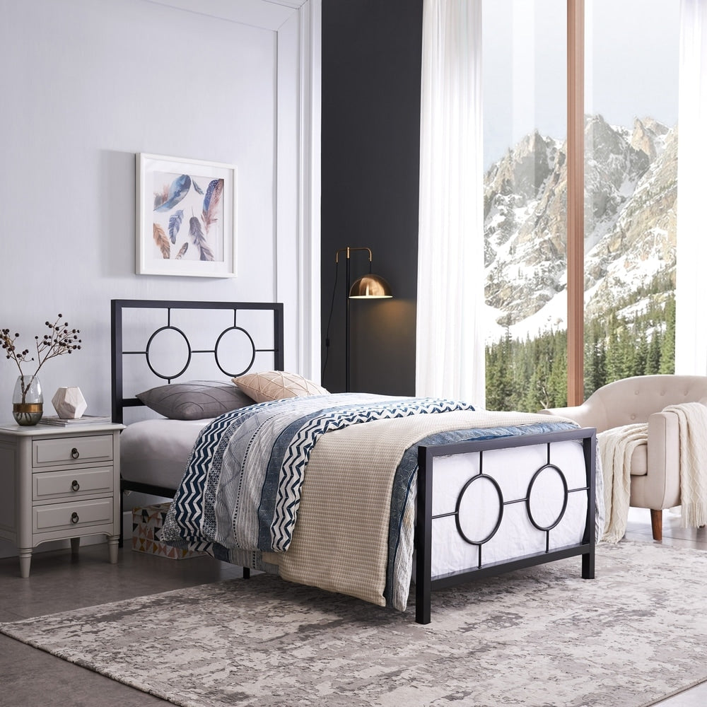 Francoise Modern Iron Twin Bed by Christopher Knight Home