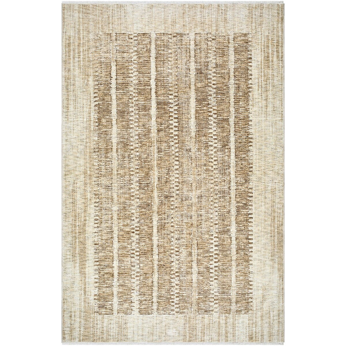 Frank Lloyd Wright Foundation by Livabliss Usonia Collection Mid-Century Modern Area Rug,3'2" x 10', Tan