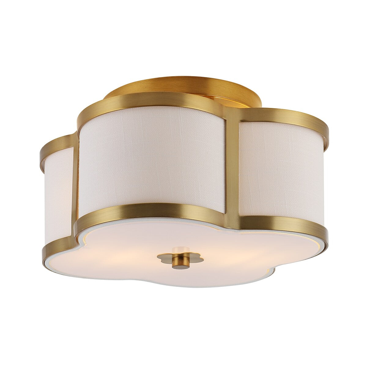 Frank Scalloped Shade Metal Classic Glam LED Flush Mount, by JONATHAN Y