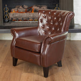 Franklin Mid-Century Modern Tufted Club Chair with Rolled Arms by Christopher Knight Home