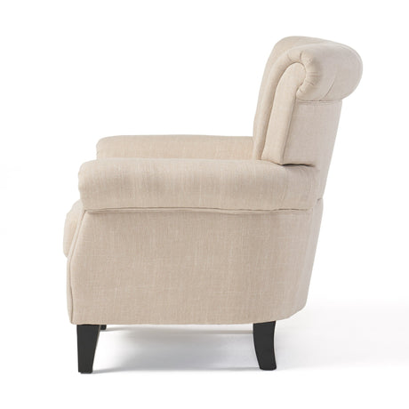 Franklin Tufted Light Beige Fabric Club Chair by Christopher Knight Home