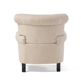 Franklin Tufted Light Beige Fabric Club Chair by Christopher Knight Home
