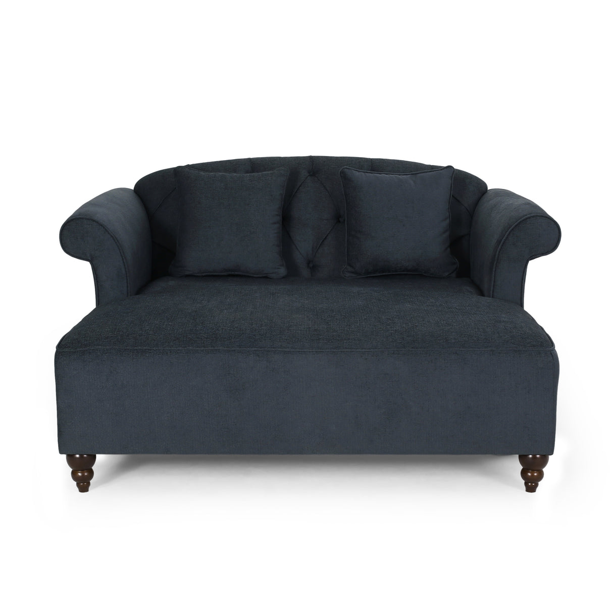 Freas Contemporary Tufted Double Chaise Lounge with Accent Pillows by Christopher Knight Home - 63.00" L x 58.50" W x 34.50" H