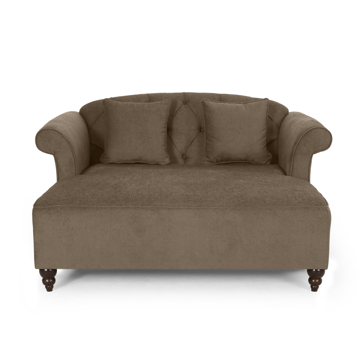 Freas Contemporary Tufted Double Chaise Lounge with Accent Pillows by Christopher Knight Home - 63.00" L x 58.50" W x 34.50" H