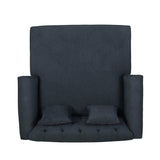Freas Contemporary Tufted Double Chaise Lounge with Accent Pillows by Christopher Knight Home - 63.00" L x 58.50" W x 34.50" H