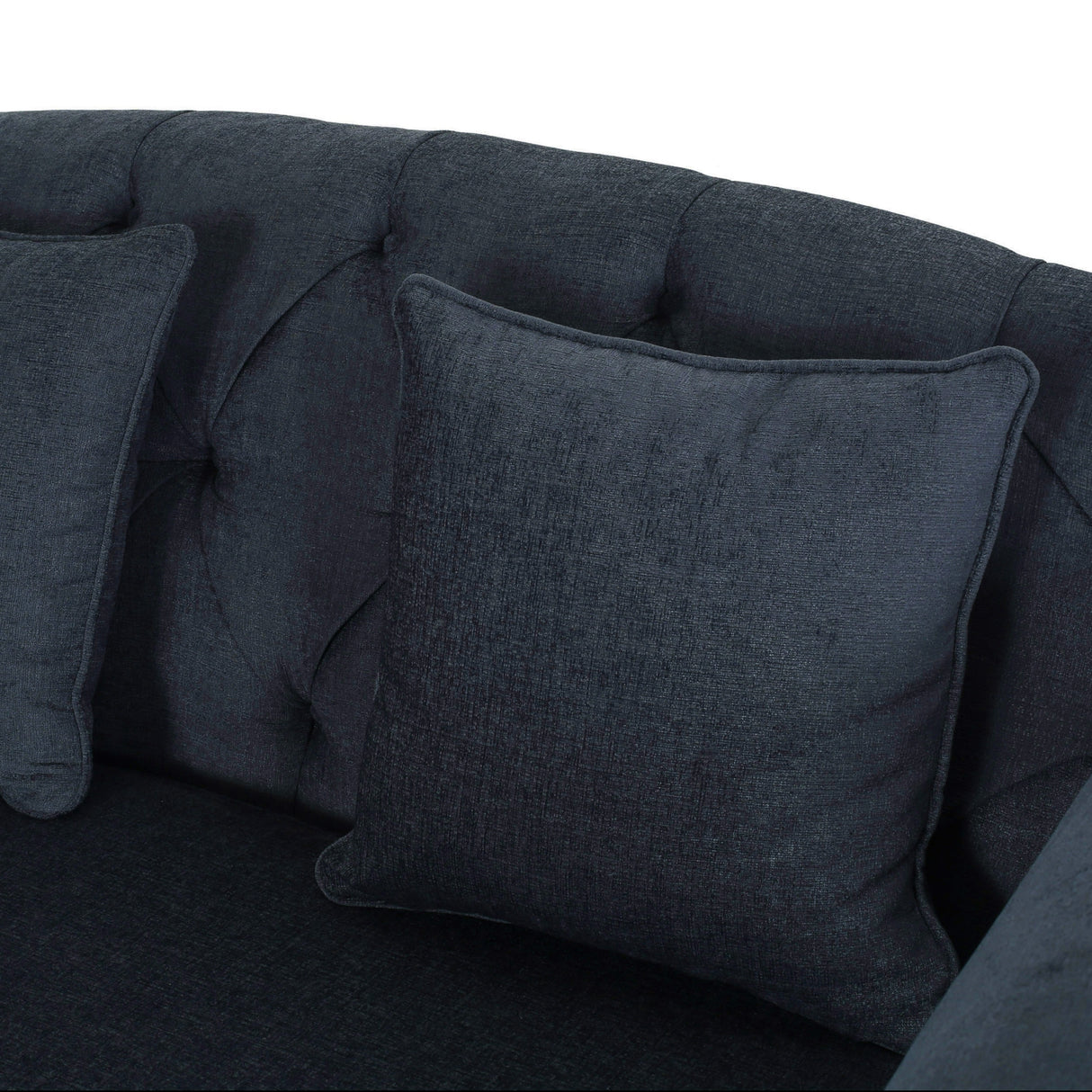 Freas Contemporary Tufted Double Chaise Lounge with Accent Pillows by Christopher Knight Home - 63.00" L x 58.50" W x 34.50" H