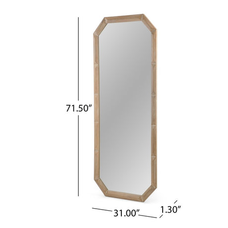 Frederick Modern Standing Mirror with Carved Frame by Christopher Knight Home - 31.00" W x 1.30" L x 71.50" H