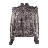 Free People Women's Smocked Animal Print Top