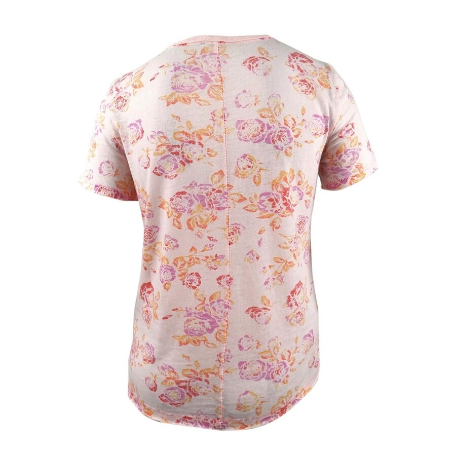 Free People Women's Tourist T-Shirt (XS, Pink Floral)