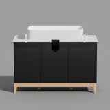 Free Standing Single Bathroom Vanity with Top Lacquer Black/Gold