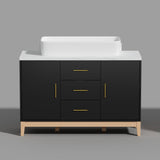 Free Standing Single Bathroom Vanity with Top Lacquer Black/Gold