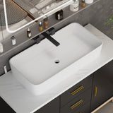 Free Standing Single Bathroom Vanity with Top Lacquer Black/Gold